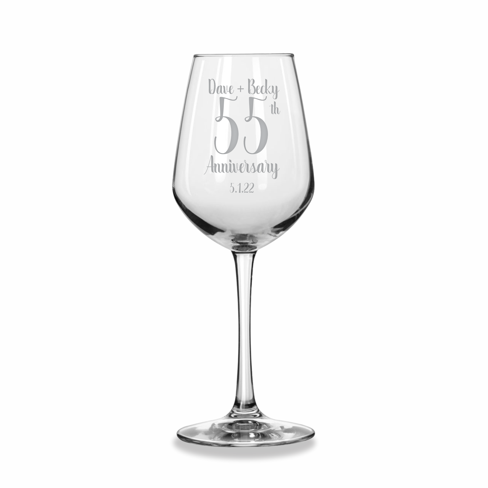 Angelic Anniversary | Personalized 12.5oz Wine Glass